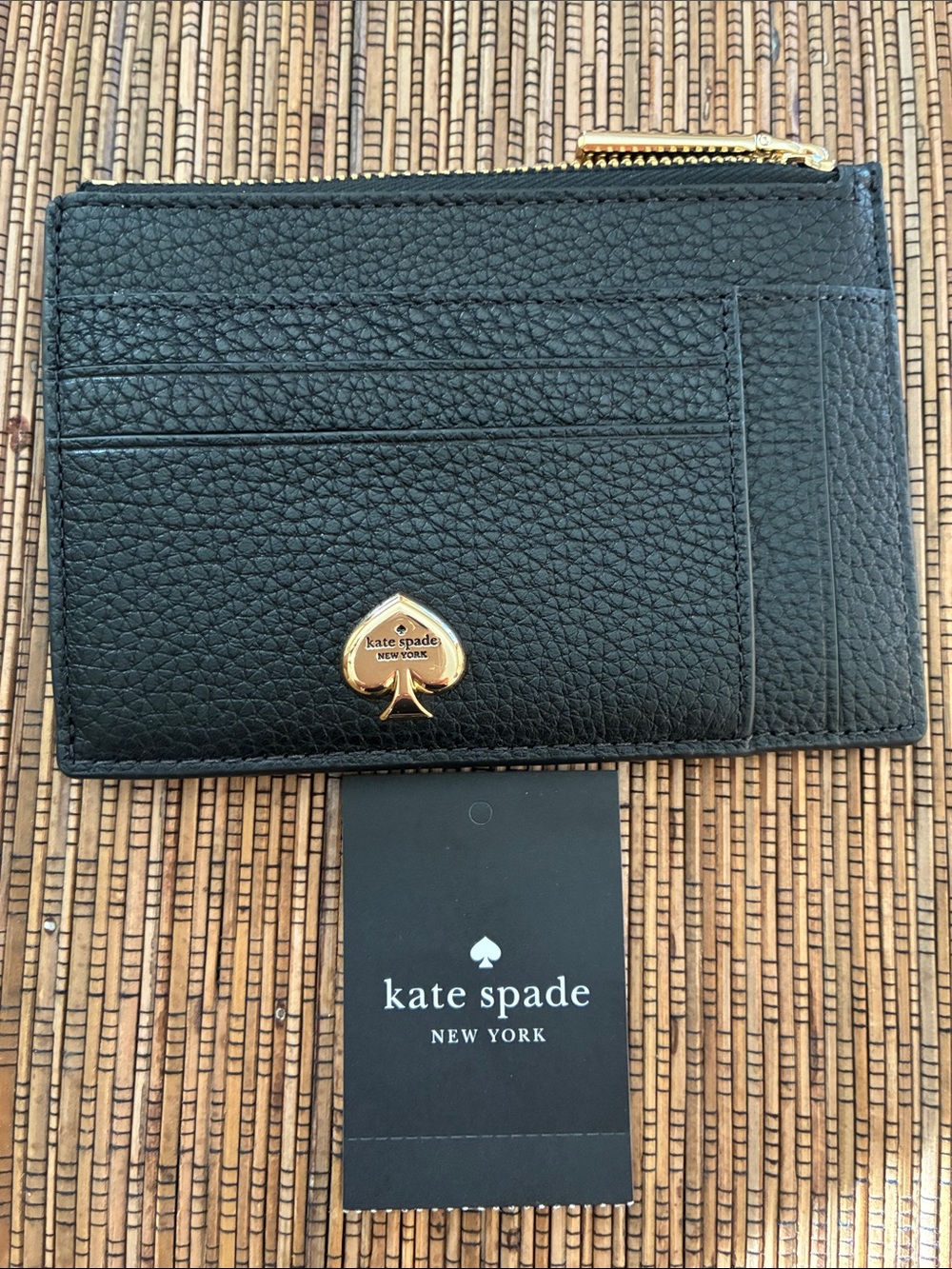 KATE SPADE KAYLA PEBBLED LEATHER CARD WALLET KL837 NEW! ♠️